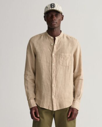 L Reg Gmnt Dyed Inen Band Shirt - Gant Shirt  - 7325707056437