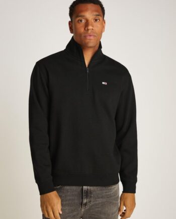 Sort Tjm Reg Fleece 4zip Mock Neck - Tommy Jeans Jeans  - 8720638582144