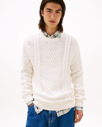 L Tjm S M Badge Cab E Knit Sweater - Tommy Jeans Jeans  - 8721222103417