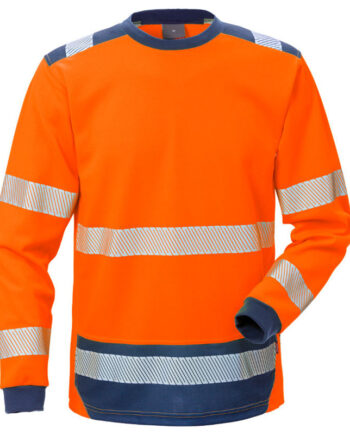 Hi Vis Orange/M Kansas Fristads Vis Langærmet Shirt Vis Orange Marine - Shirt  - 7322302707344