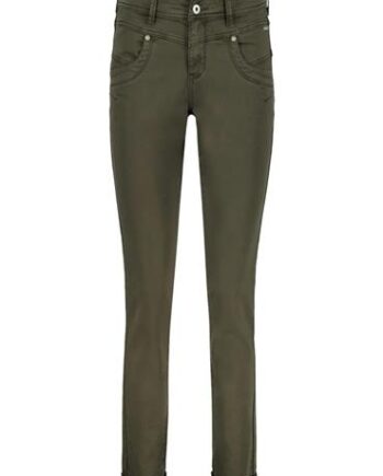 Dark Green Red Button Bukser - Red Button Jeans  - 8721211450041