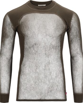 Grøn Aclima Mens Woolnet Crew Neck Shirt Tarmac Xxx Large - Aclima Shirt  - 7034041122653