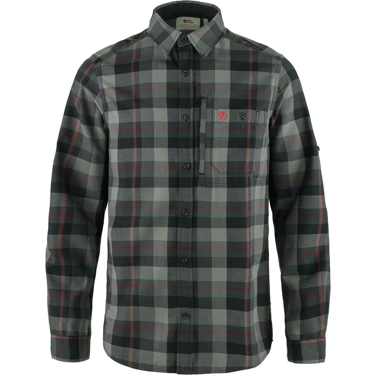 Sort Fjallraven Mens Fjallglim Shirt Black Grey 550 020 Large - Fjällräven Shirt - 7323451062636