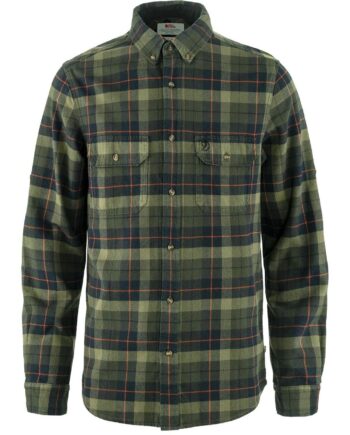 Sort Fjallraven Mens Singi Heavy Flannel Shirt Grøn Black Deep Forest 550 662 Large - Fjällräven Shirt  - 7323451110542