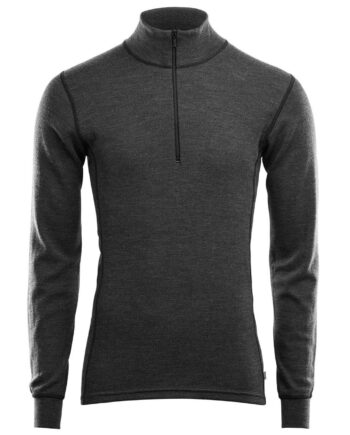 Sort Aclima Mens Warmwool Mock Neck Shirt Grå Marengo Jet Black Large - Aclima Shirt  - 7034041098255