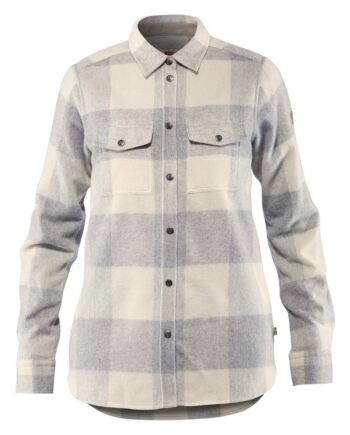 Hvid Fjallraven Womens Canada Shirt Fog Chalk White 021 113 Large - Fjällräven Shirt  - 7323450801854