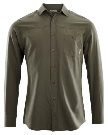 Grøn Aclima Mens Woven Wool Shirt Ranger Green Large - Aclima Shirt  - 7034041073405
