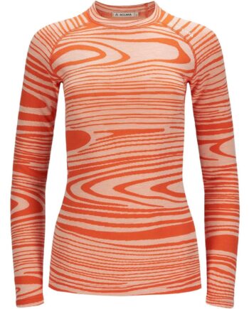 Orange (SIGNATU Aclima Womens Warmwool Crew Neck Shirt Orange Signature Motion Large - Aclima Shirt  - 7034041123292