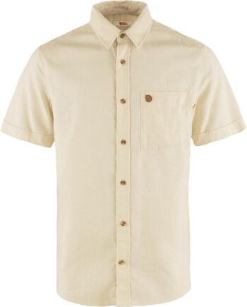 Hvid Fjallraven Mens Vik Travel Shirt Chalk White 113 - Fjällräven Shirt  - 7323450986131