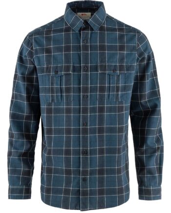 Blå (INDIGO BLU Fjallraven Mens Vik Travel Shirt Blå Indigo Blue Dark Navy 534 555 Large - Fjällräven Shirt  - 7323450989712