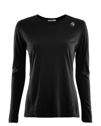 Sort Aclima Womens Lightwool Sports Shirt Jet Black Small - Aclima Shirt  - 7034041094257