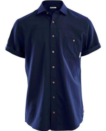 Blå (NAVY BLAZE Aclima Mens Leisurewool Short Sleeve Shirt Blå Navy Blazer Large - Aclima Shirt  - 7034041084371