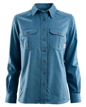 Blå (BLUE MELAN Aclima Womens Leisurewool Reborn Shirt Blå Blue Melange Large - Aclima Shirt  - 7034041091379
