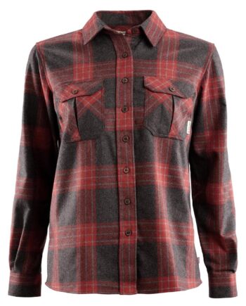 Grå (CHECK - GR Aclima Womens Leisurewool Reborn Shirt Grå Check Grey Red Large - Aclima Shirt  - 7034041091515