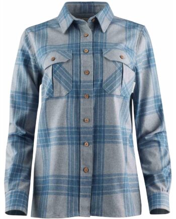 Grå (CHECK LIGH Aclima Womens Leisurewool Reborn Shirt Grå Check Light Grey Jeans Large - Aclima Jeans  - 7034041106257