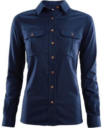Blå (CHECK NAVY Aclima Womens Leisurewool Reborn Shirt Blå Check Navy Jeans Large - Aclima Jeans  - 7034041106318