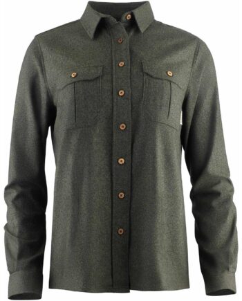 Grøn Aclima Womens Leisurewool Reborn Shirt Green Granite Large - Aclima Shirt  - 7034041107605