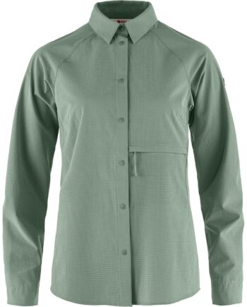 Grøn Fjallraven Womens Abisko Trekking Shirt Patina Green 614 Large - Fjällräven Shirt  - 7323451014574