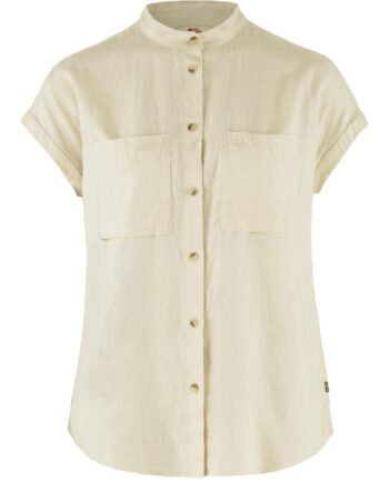 Hvid Fjallraven Womens Vik Hemp Shirt Chalk White 113 Large - Fjällräven Shirt  - 7323451014635