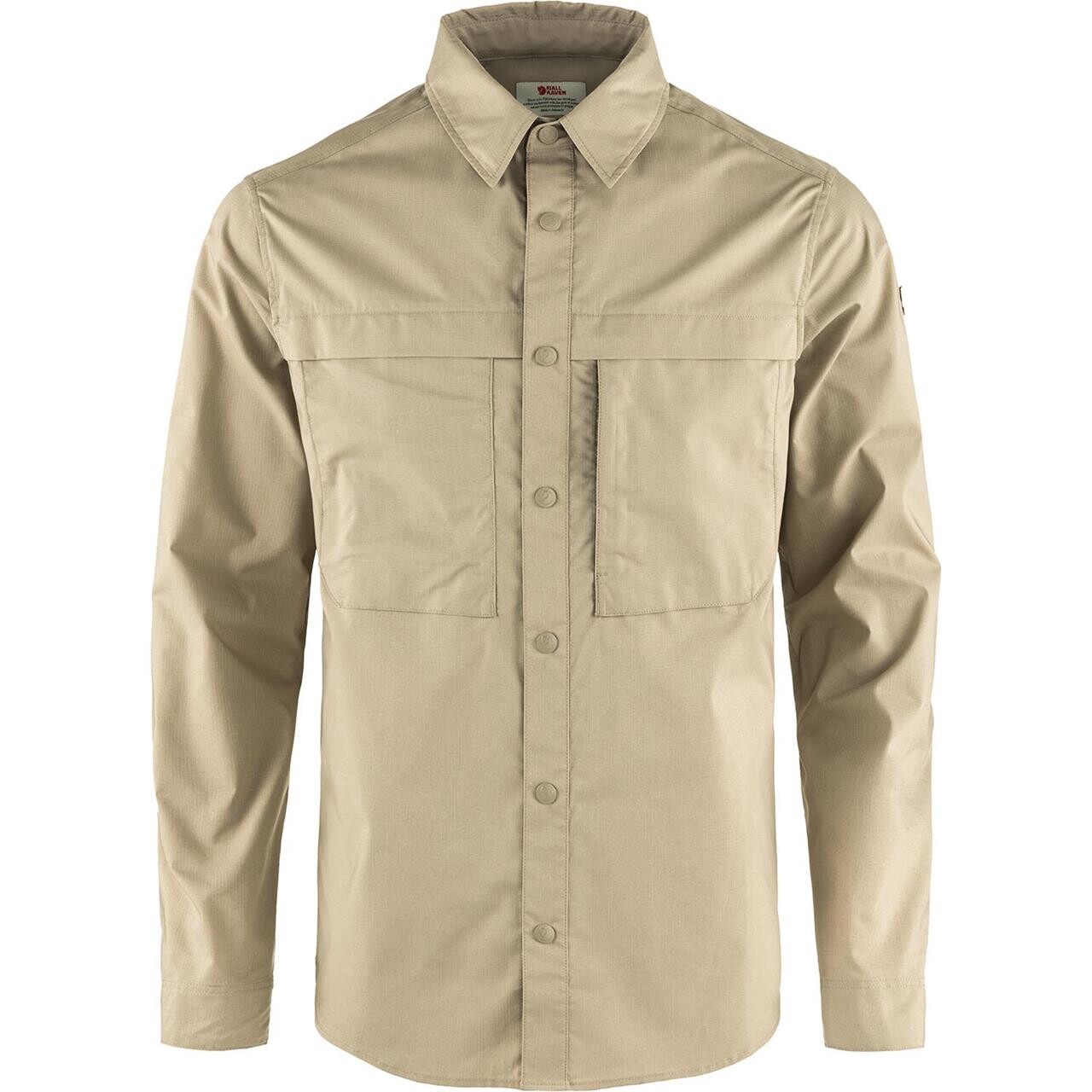 Hvid Fjallraven Mens Abisko Trail Shirt Fossil 118 Large - Fjällräven Shirt - 7323451001628