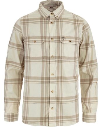 Hvid Fjallraven Mens Vik Lite Flannel Shirt Chalk White Fossil 113 118 - Fjällräven Shirt  - 7323451114281