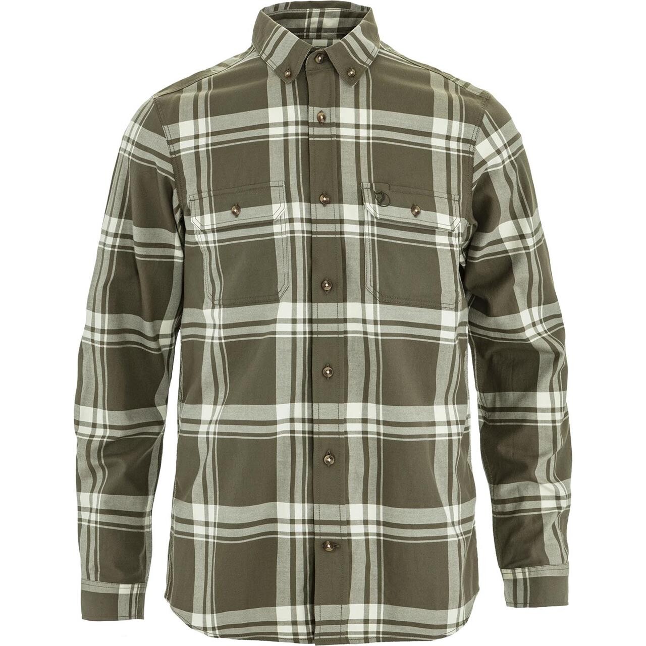 Hvid Fjallraven Mens Vik Lite Flannel Shirt Laurel Grn Chalk White 625 113 Large - Fjällräven Shirt - 7323451114434