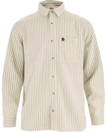 Hvid Fjallraven Mens Vik Relaxed Hemp Shirt Chalk White Sand Stone 113 195 Large - Fjällräven Shirt  - 7323451114496