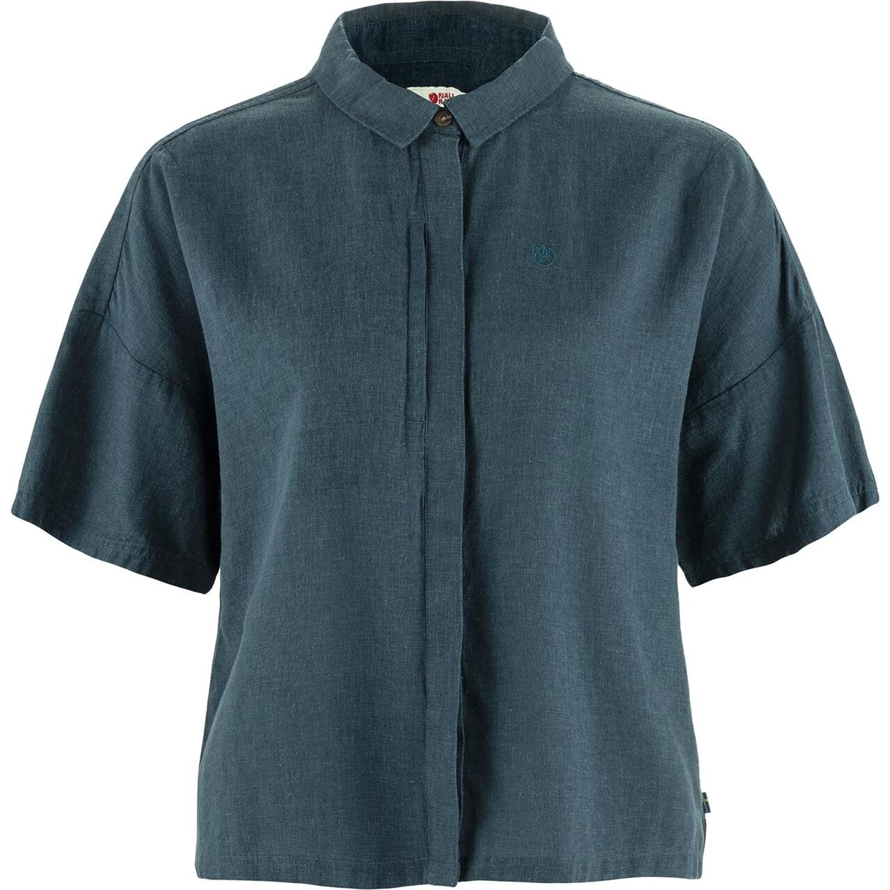 Blå (MOUNTAIN B Fjallraven Womens Vik Hemp Camp Shirt Blå Mountain Blue 570 Large - Fjällräven Shirt - 7323451087004