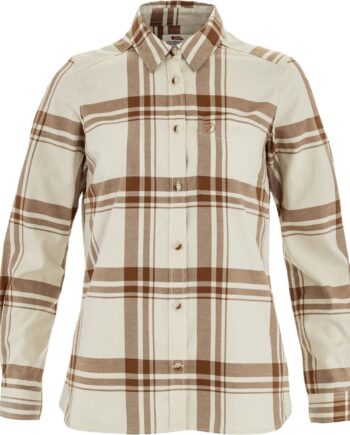 Hvid Fjallraven Womens Vik Lite Flannel Shirt Chalk White Laven Mist 113 452 Large - Fjällräven Shirt  - 7323451117190