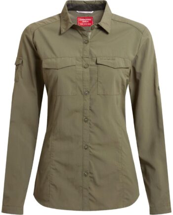 Grøn Craghoppers Womens Nosilife Adventure Shirt Iii Wild Olive - Craghoppers Shirt  - 5063260004558