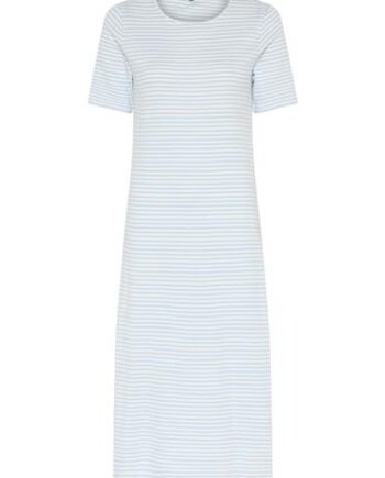 Hvid Lundgaard Kjole Stribet Lyseblå - Lundgaard Jeans  - 5713270517318