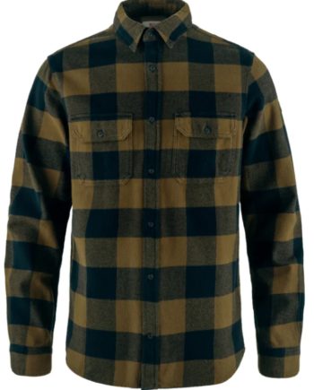Wood Brown/Dark Fjallraven Vik Heavy Flannel Shirt Wood Brown Dark Navy - Fjällräven Shirt  - 7323451063206