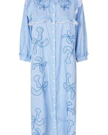 8072 Hvid Blå Cras Kjole Cody White Blue Stripe - Cras Jeans  - 5714813237397