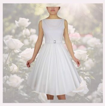 Hvid 50r Kjole: Audrey Jane - Jeans