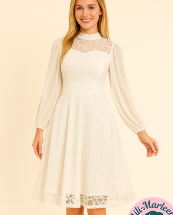 Konfirmations Kjole Dorthea Sød Kjole Med Blonde Chiffon - Jeans