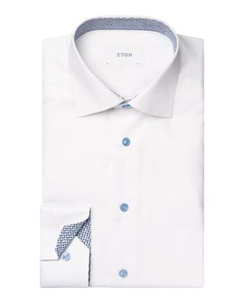40 Solid Signature Twill Geometric Effect Shirt - Eton Shirt  - 7313584145313