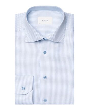 41 Check Signature Dobby Shirt - Eton Shirt  - 7313584145474