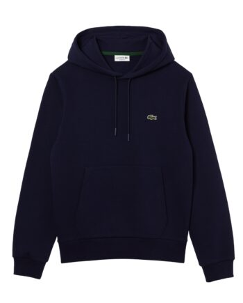 Mørkeblå (Navy) Lacoste Hooded Sweatee Shirt Organic Cotton Navy - Lacoste Shirt