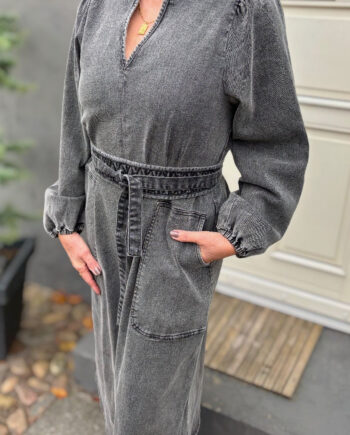 18 Washed Sort Lollys Laundry Kjole Paris Midi Washed Black - Lollys Laundry Jeans  - 5712793395649