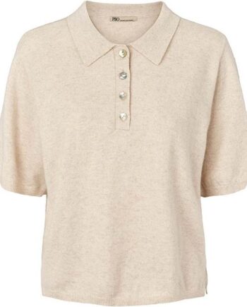 Hvid Pbo Aftermoon Knit Shirt Off White Melange - Pbo Shirt