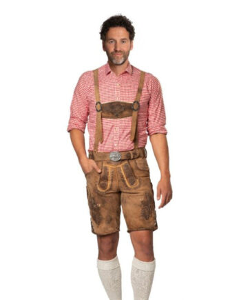 Tyroler Lederhosen Bukser Kort Brun - Jeans