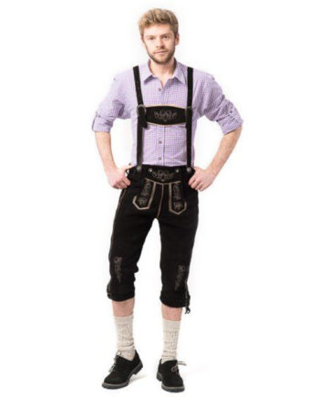 Sort Tyroler Lederhosen Bukser Peter Lang - Jeans