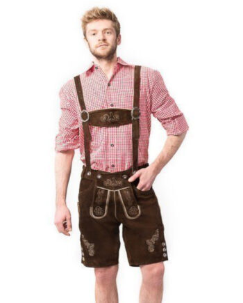 Tyroler Lederhosen Bukser Ralf Kort Mørkebrun - Jeans