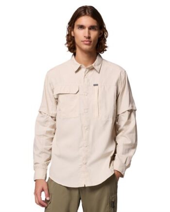 Columbia Mens Skien Valley Long Sleeve Shirt Dark Stone - Shirt  - 195982460413