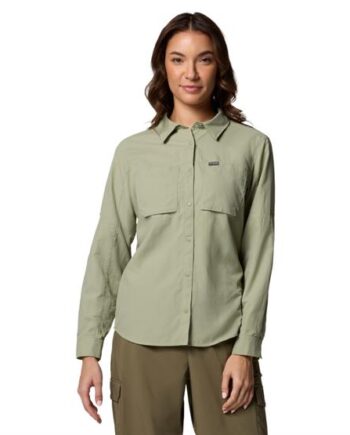 Columbia Womens Skien Valley Long Sleeve Shirt Safari - Shirt  - 195982262857