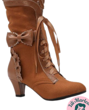 Daniella Brune Lolita Støvler Med Sløjfedetaljer - SkoSneaksers