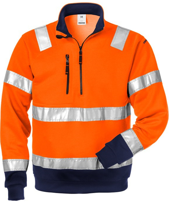 Hi Vis Orange/M Kansas Fristads Vis Sweatee Shirt Vis Orange Marine - Shirt - 7322301576484