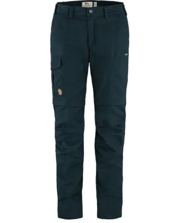 Mørkeblå Fjallraven Karla Pro Zip Off Trousers Woman Dark Navy Bukser - Fjällräven Jeans  - 7323450496203