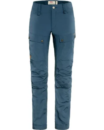 Blå Fjallraven Keb Bukser Dame Kort Indigo Blue Dametøj - Fjällräven Jeans  - 7323450867539