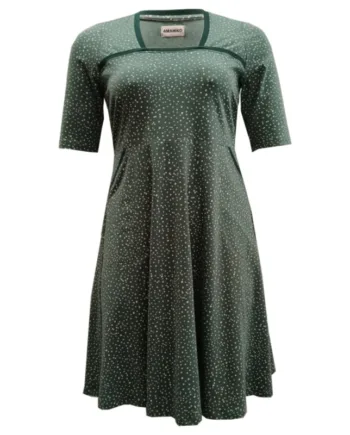 Grøn Plus Size Kjole Genkei Soft Green Spot - Amamiko Jeans